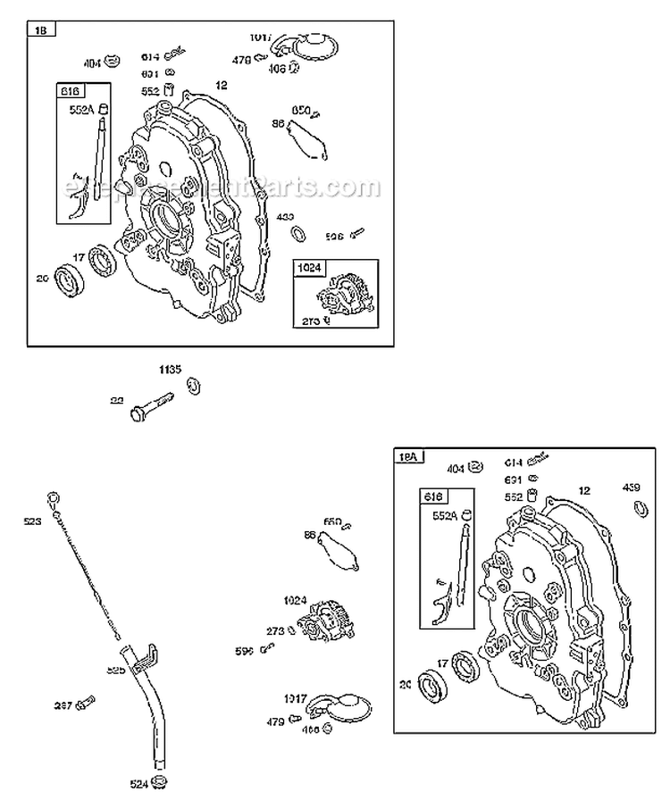 Crankcase Cover Intake Manifold Diagram and Parts List for 384445-0112-E1  Briggs and Stratton Engine